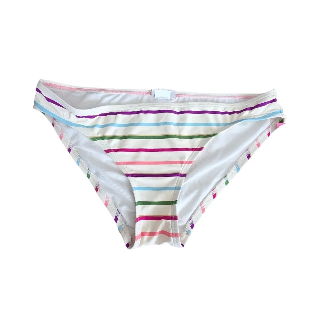 NWT Kate Spade Party Stripe Triangle Bikini Two Piece Swimsuit Sz Large S3A226S